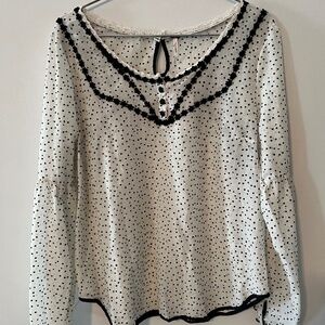 NWT Free people semi sheer Swiss dot top